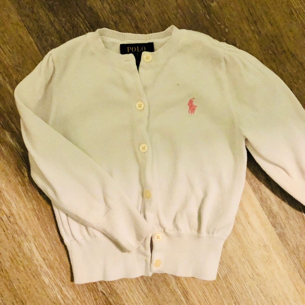 White Ralph Lauren button down sweater